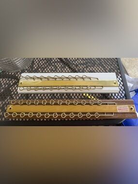 2Vtg Tie Rack Belt Holder Wall Mount 24 Folding Hooks sold separate.White/brown